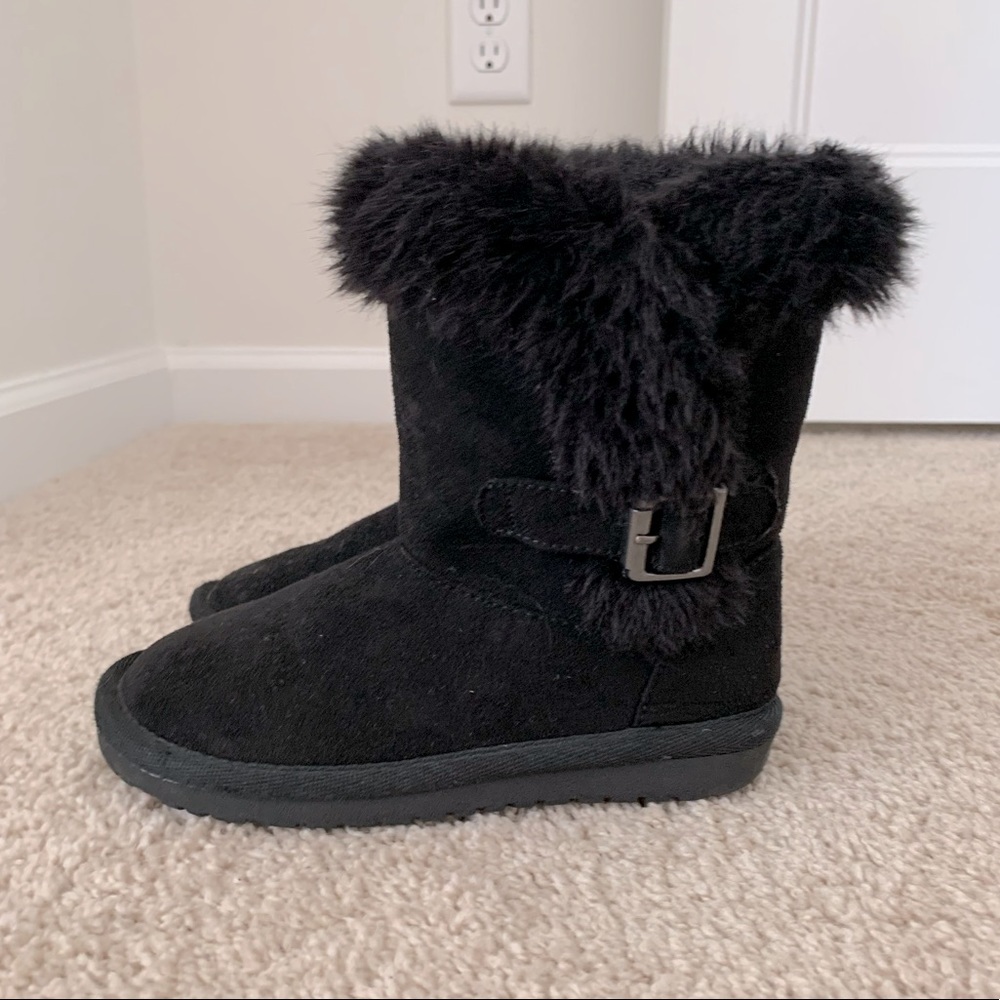 The Children’s Place Girls Buckle Faux Suede Boots